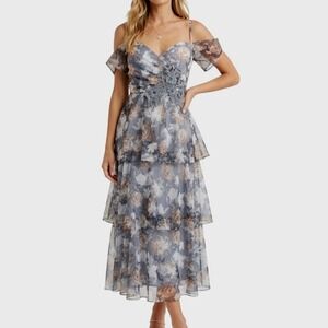 SOIEBLU Medium Dusty Blue Rosemore Dress Embellished Romantic Whimsical Fairy